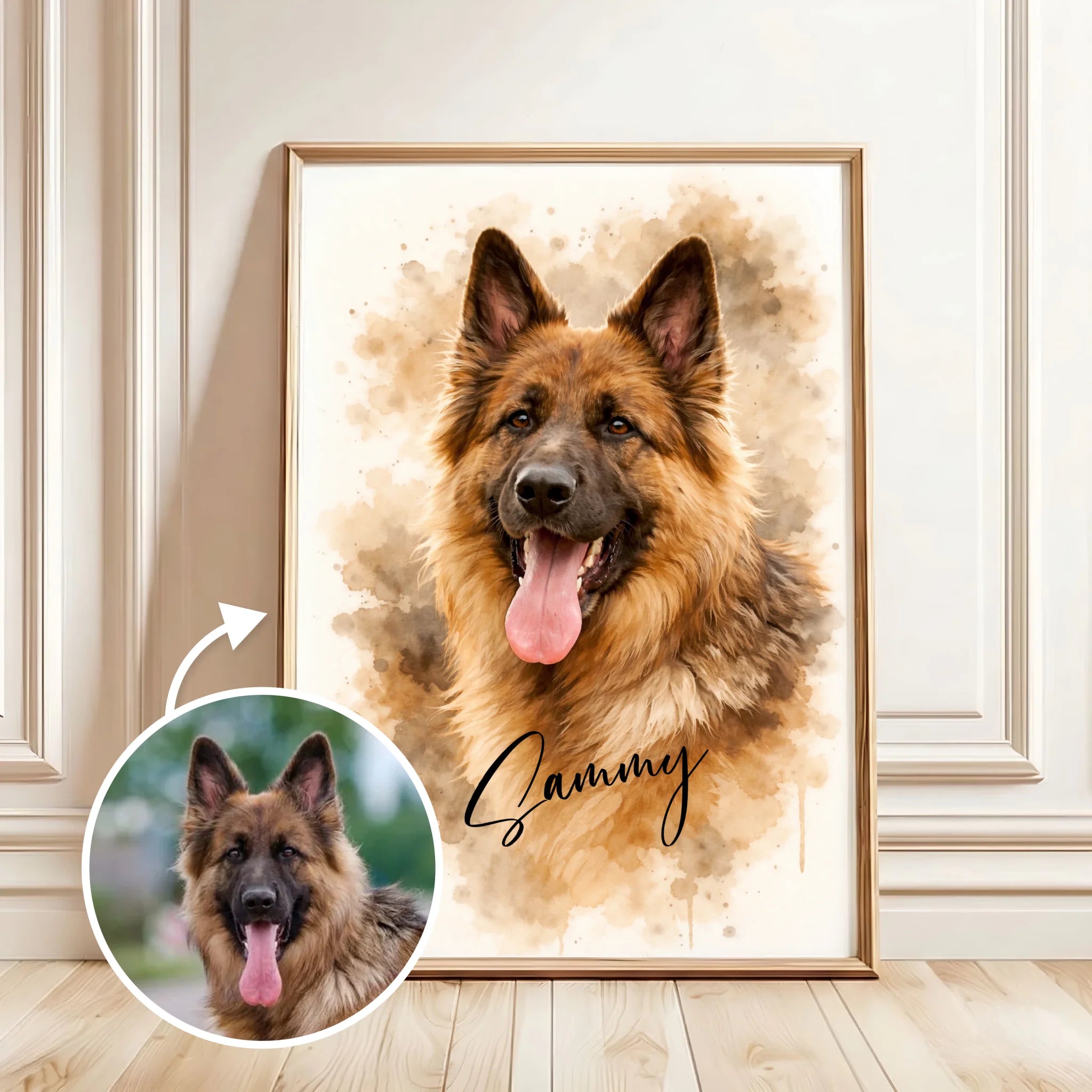 Custom Watercolor Pet Portrait